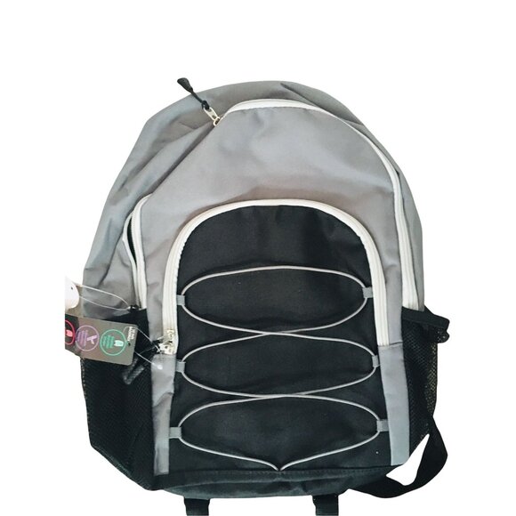 Wonder Nation 16in Backpack with Front Zipped Pouch Grey Black - Picture 1 of 2